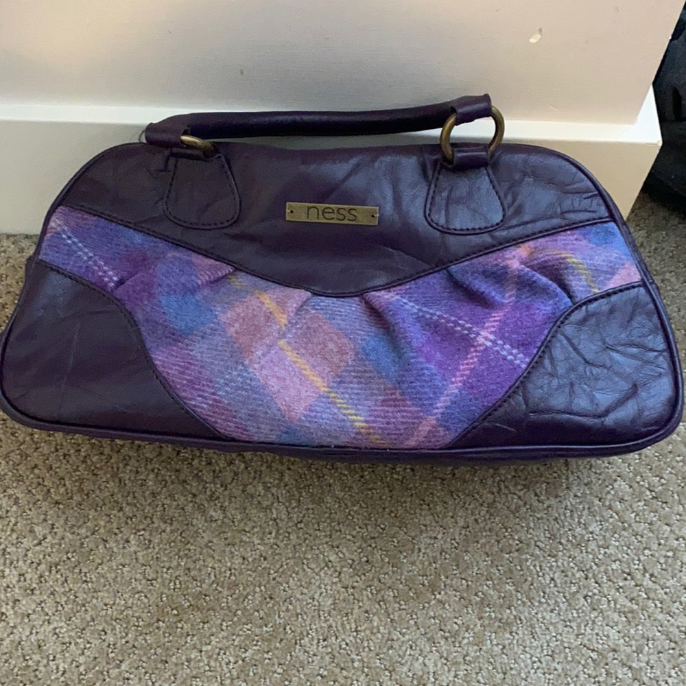 Ness purple leather purse